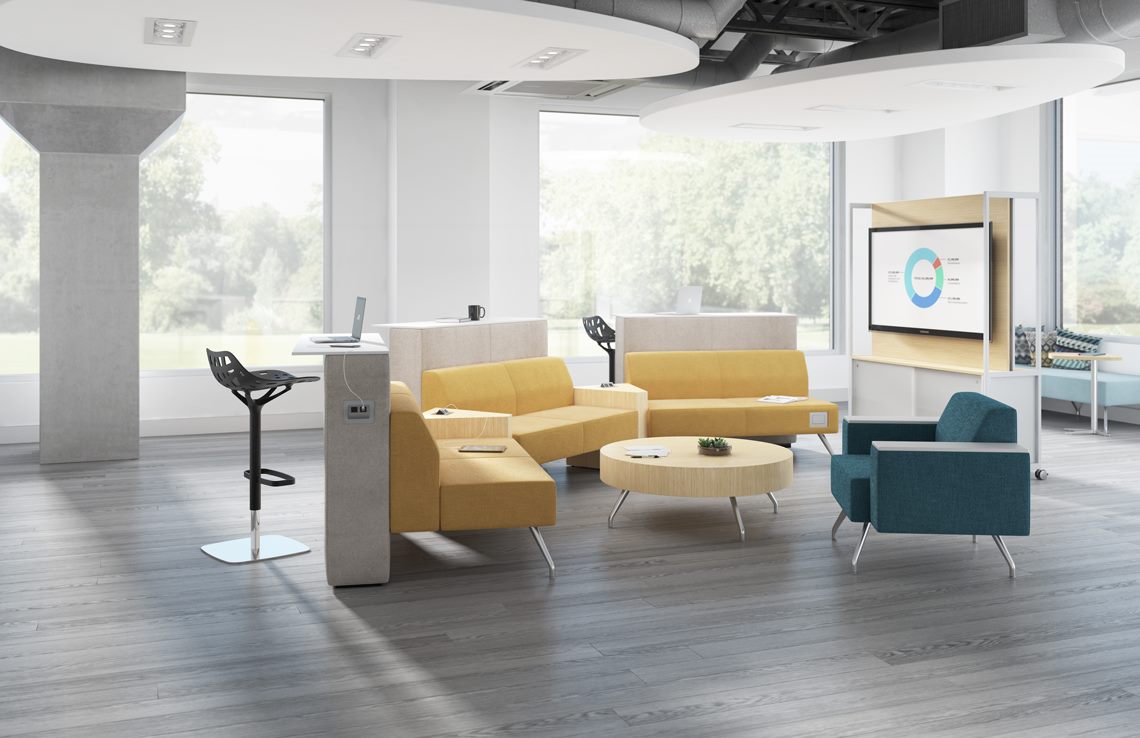 Pairings lounge seating in a collaborative space